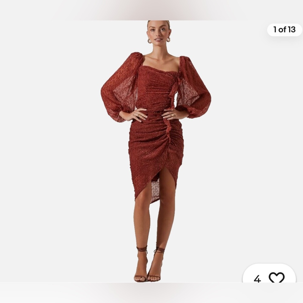 Astr the Label Athens Dress in cranberry burnout